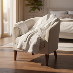 (2 Pack) 100% Ringspun Cotton White Sheared/Velour Spa-Grade Bathrobes