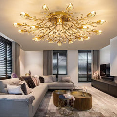 Crystal Luster Ceiling Light Chandelier Semi Flush-1
