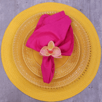 Maison Charlô | Set 6 Yellow Degrade Orchid Luxery Napkin Rings-4