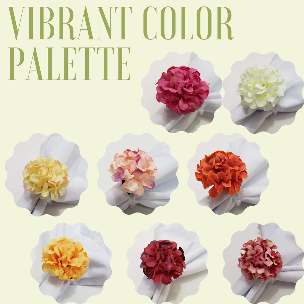 Charlo's Set of 4 Red Flower Chrysanthemum Charm Napkin Rings for dining table decor-1