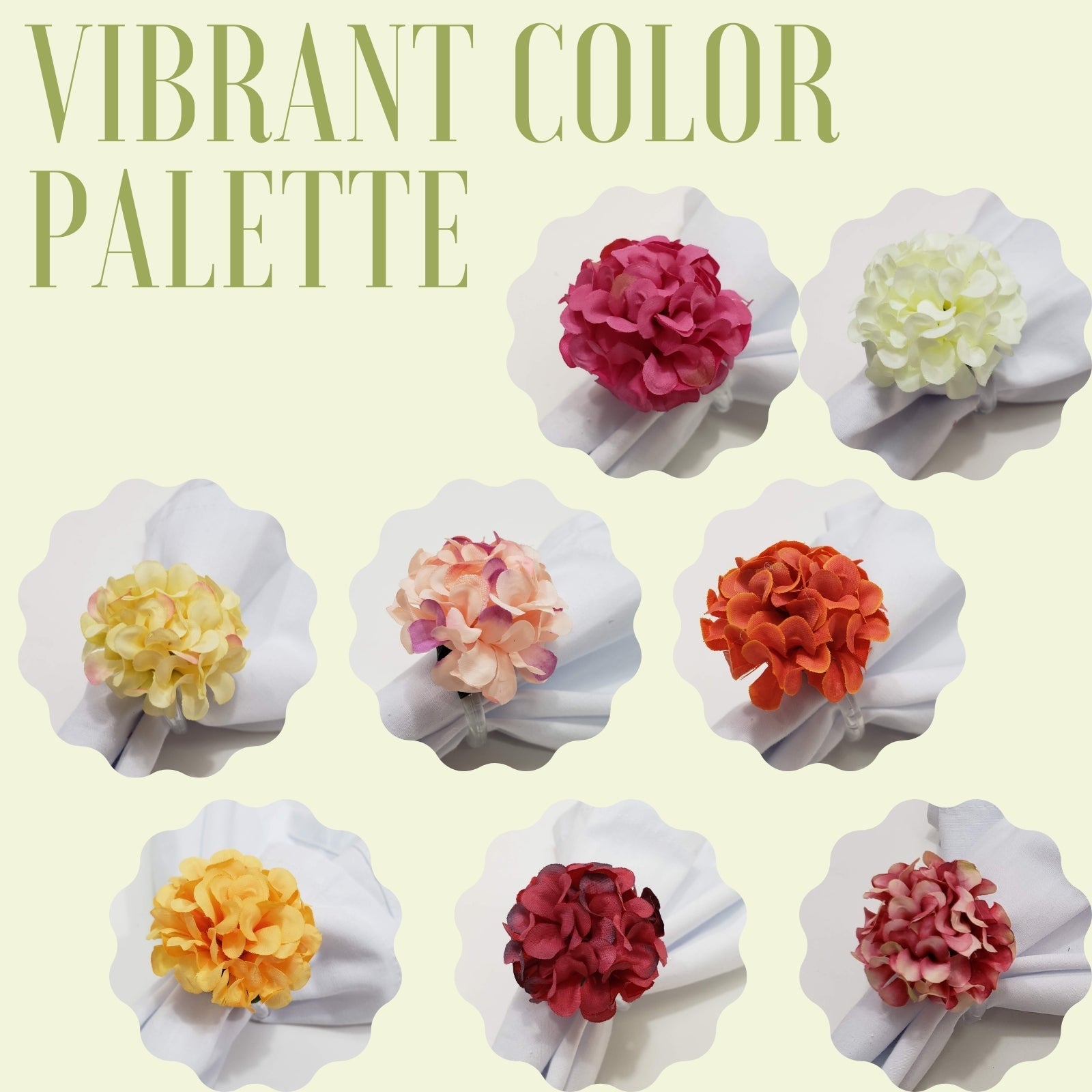 Charlo's Set of 4 Light Pink Flower Chrysanthemum Charm Napkin Rings for dining table decor-1