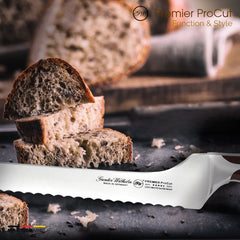 Gunter Wilhelm Premier Offset Bread Knife, 10 Inch | Dark Brown ABS Handle SKU: 30-318-1510