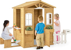 Premium Engineered Firwood Outdoor Playhouse With Mail box-0