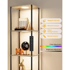 Display Shelf Floor Lamp With RGBW Light Gray Five Tier-0