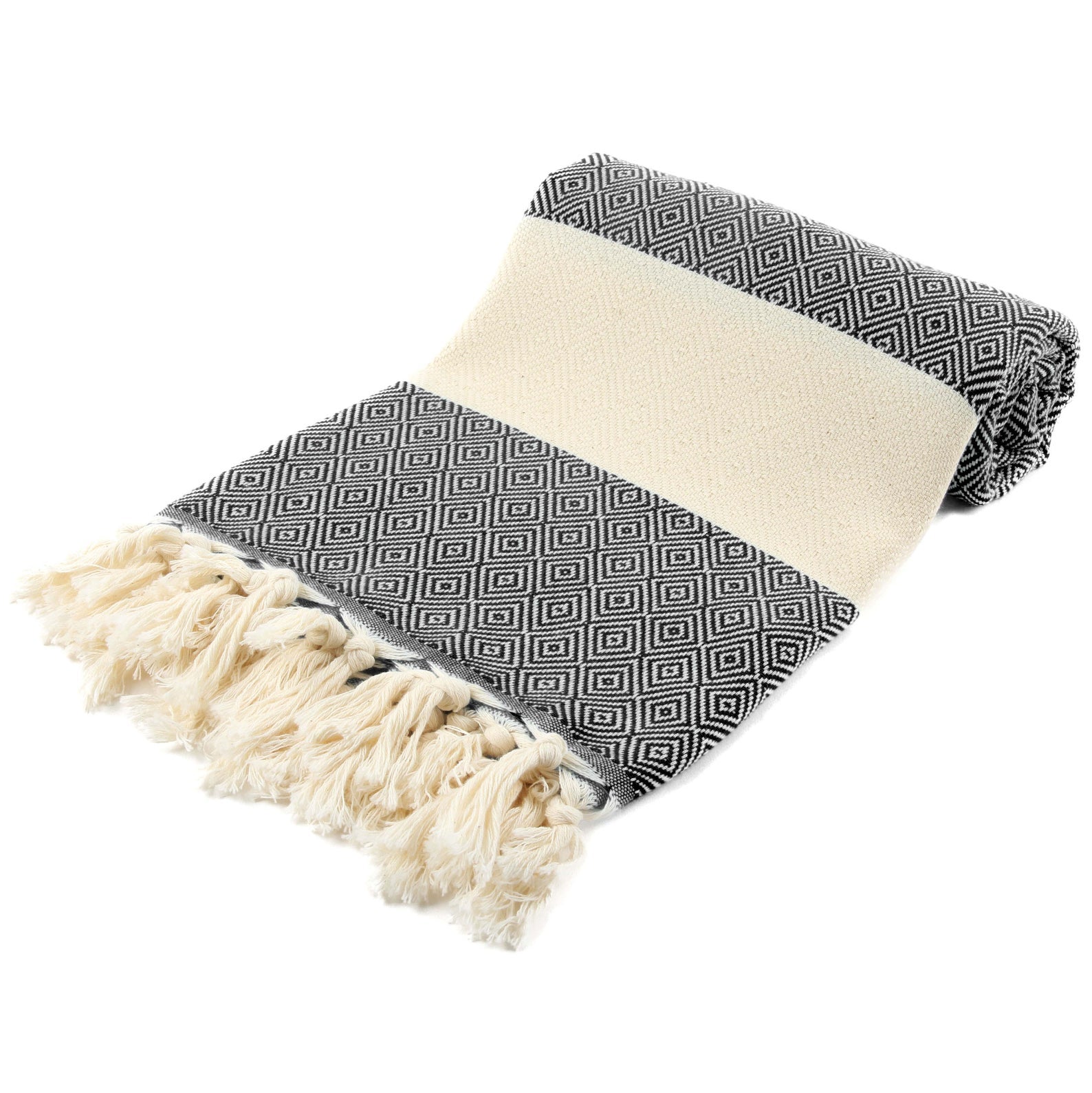 VENICE BLACK TURKISH TOWEL-2