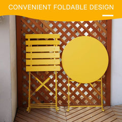 Weather-Resistant 3-Piece Folding Bistro Set for Outdoors-4