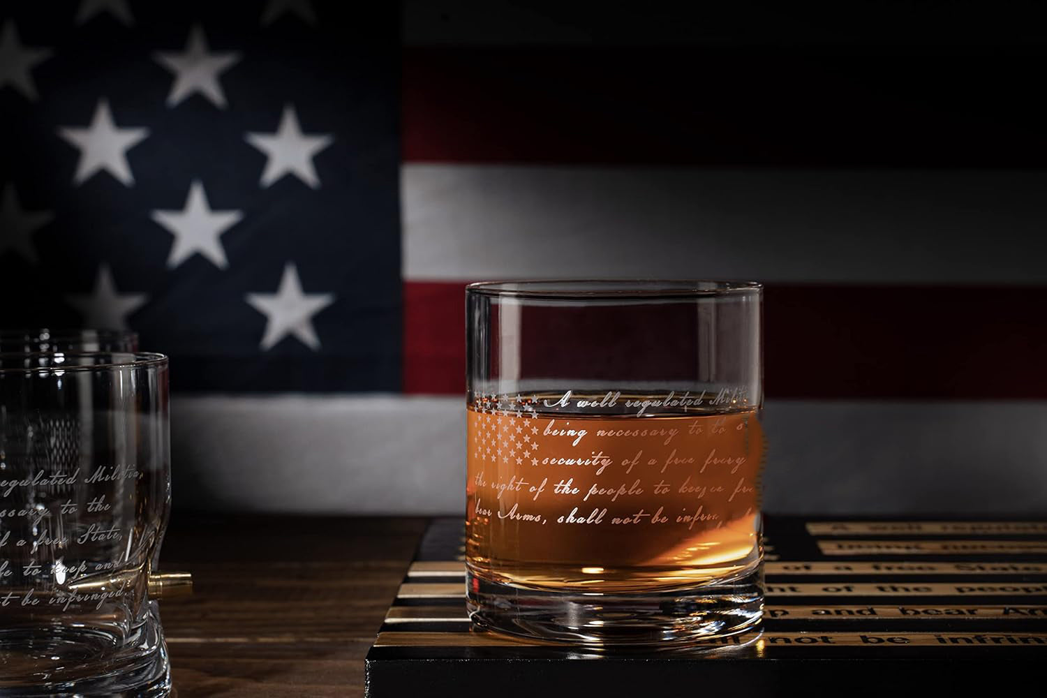2nd Amendment American Flag Whiskey Glasses, Set of 4-1