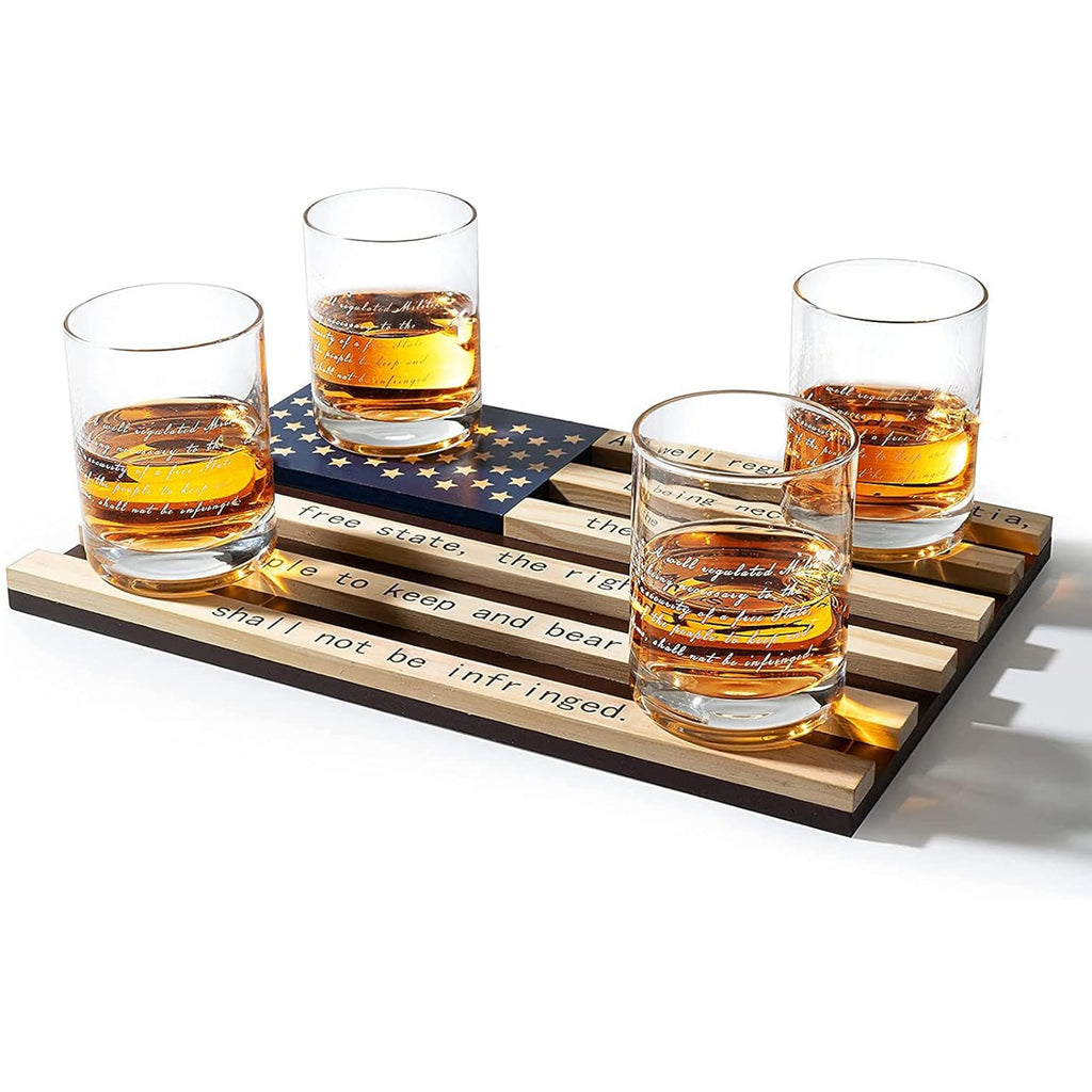 2nd Amendment American Flag Whiskey Glasses, Set of 4-0