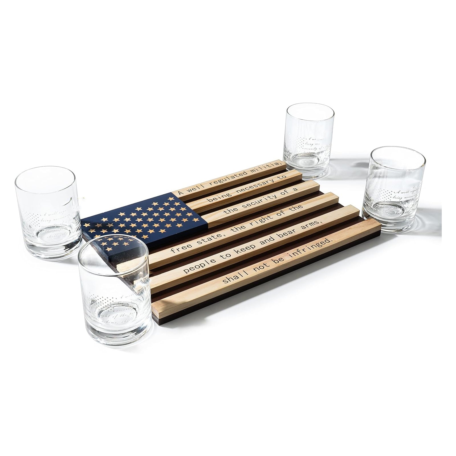 2nd Amendment American Flag Whiskey Glasses, Set of 4-4