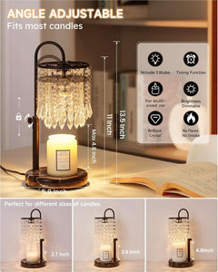 Lux urious Black Marble Crystal Candle Warmer Timer
