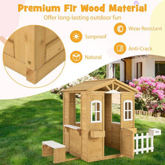 Premium Engineered Firwood Outdoor Playhouse With Mail box-4
