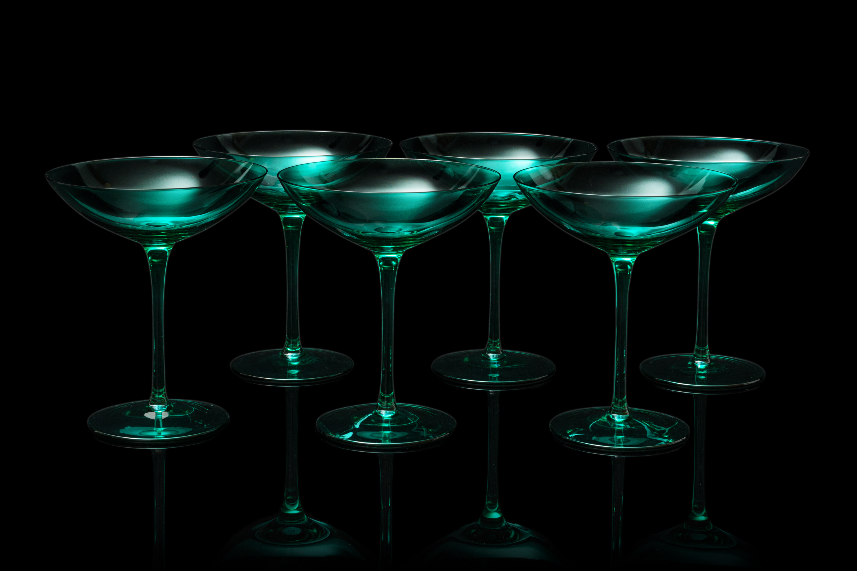 The Wine Savant Colored Vintage Glass Coupes 12oz (6, Teal)-3