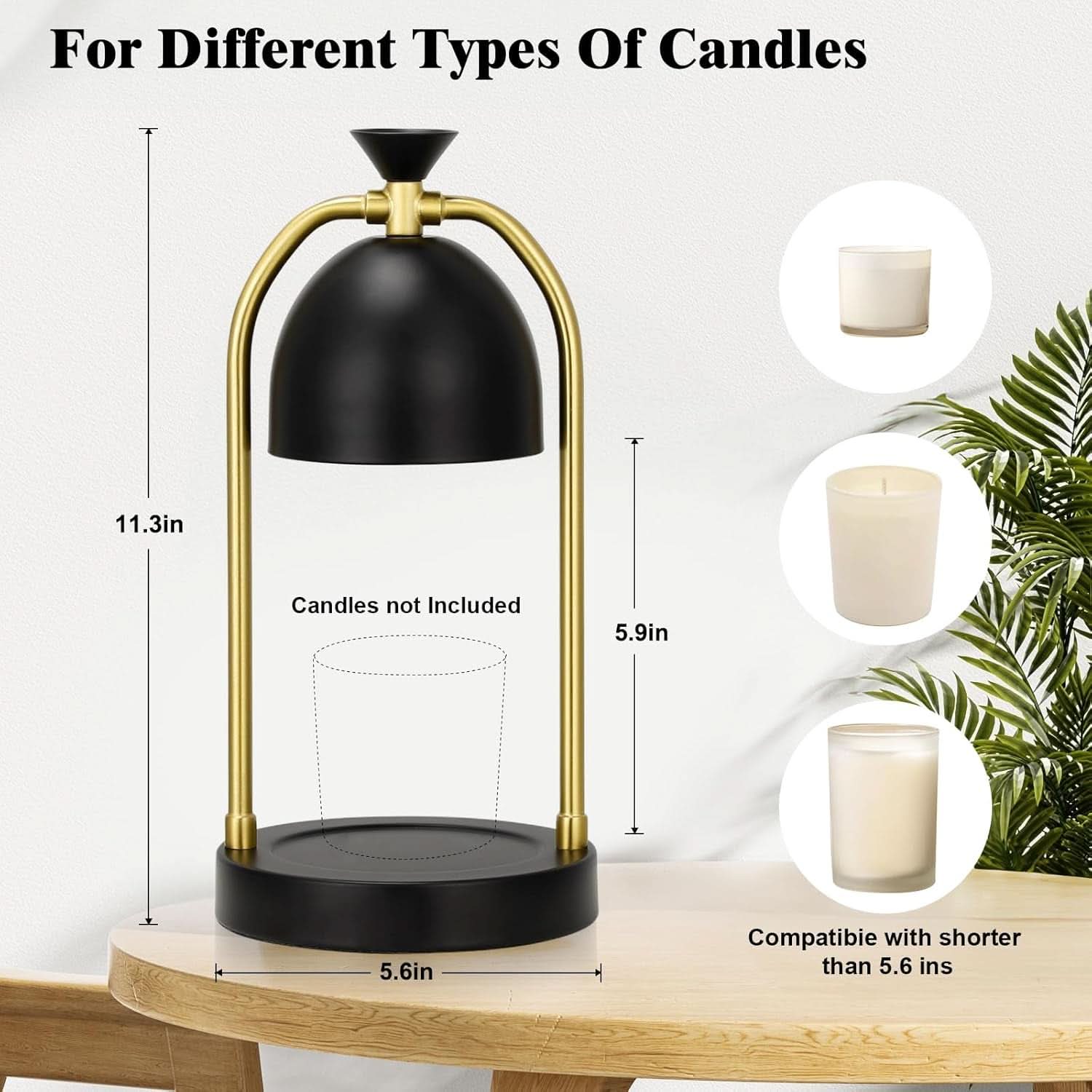 Black Flameless Candle Warmer Lamp Programmable Timer