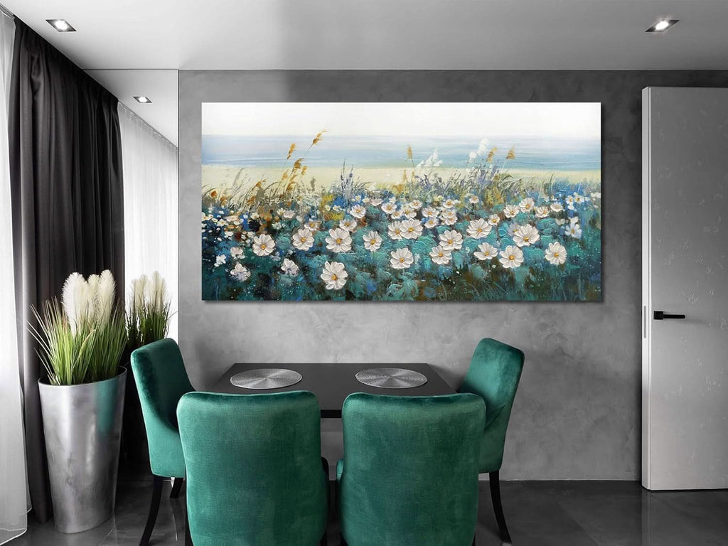 58x29 Inch TexturedDaisy Gallery Wrapped Extra Large Wall Art Canvas-4