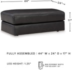 Contemporary Black Cushioned Rectangular Ottoman Finish-2