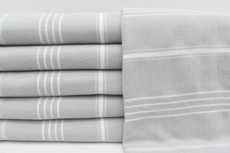 Light Grey Monaco Turkish Towel – Lightweight Quick Dry Beach & Bath Towel, Luxury Turkish Cotton Spa Towel, Travel & Pool Towel-0