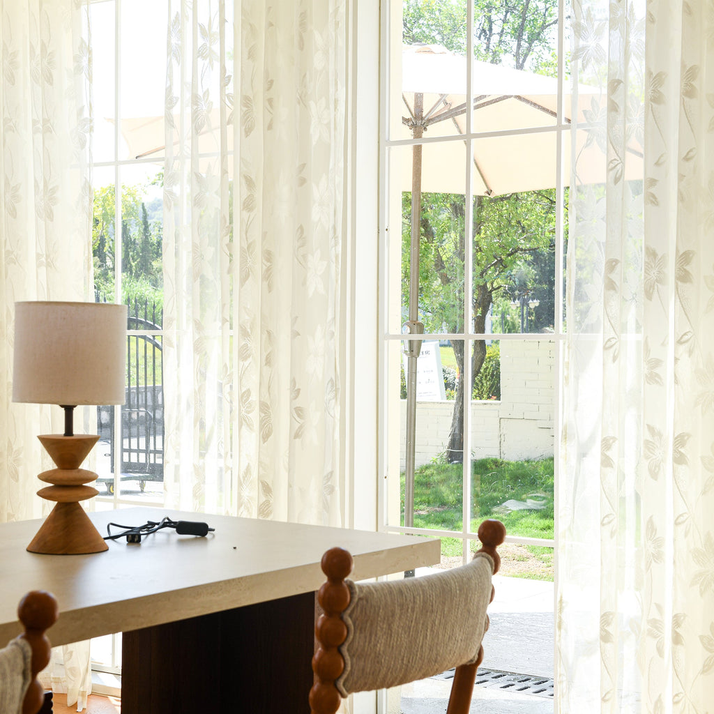 Custom Semi-Sheer Lace Voile Curtains-2