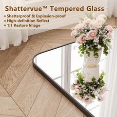 Full Length Floor Mirror 76x34 Inches MidnightBlack-1