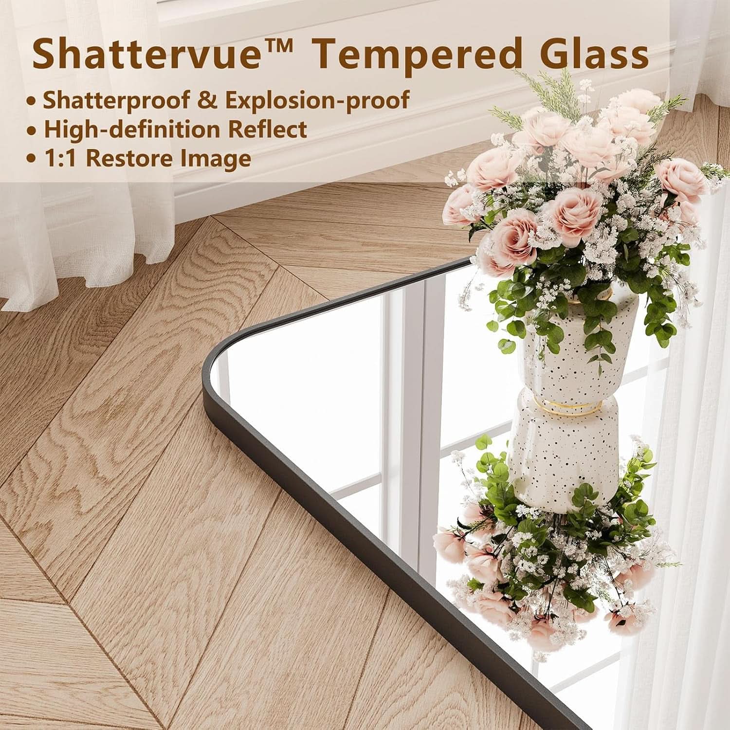 Full Length Floor Mirror 76x34 Inches MidnightBlack-1