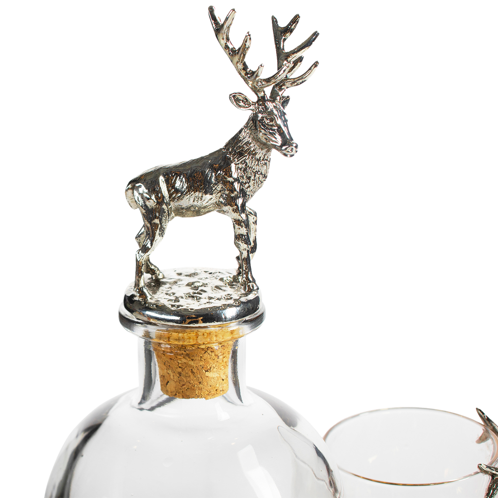 Stag Antler Decanter Set with 2 Stag Glasses - 750ml-3