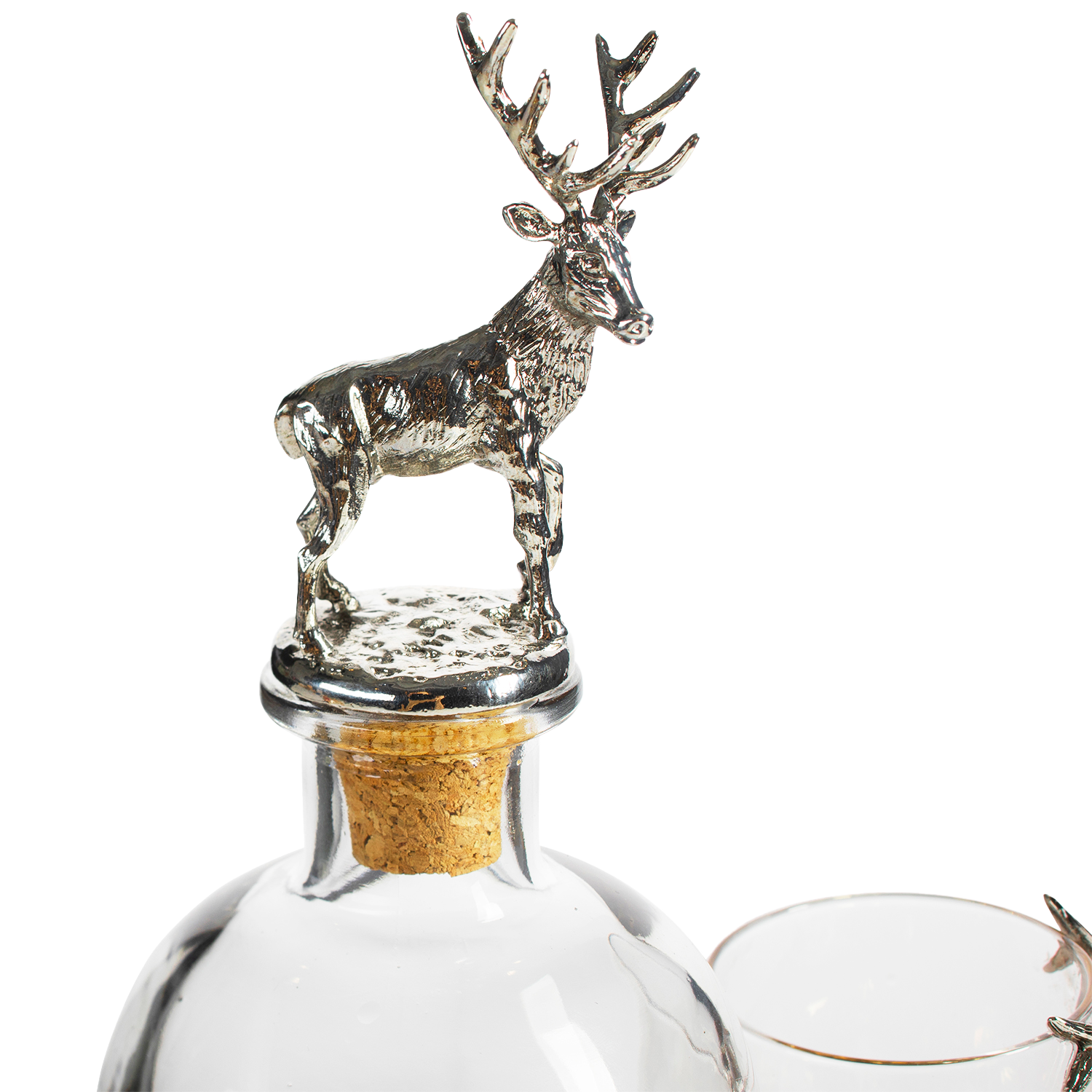 Stag Antler Decanter Set with 2 Stag Glasses - 750ml-3