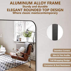 Full Length Floor Mirror 76x34 Inches MidnightBlack-2