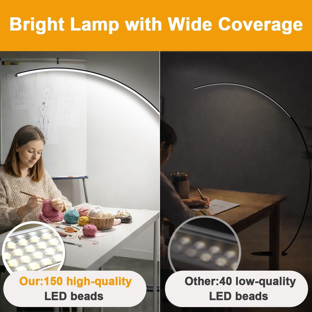 Dimmable LED Ultra Architectural Arc Floor Lamp Remote-3