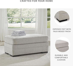 Eastonbridge Upholstered Rectangular Ottoman Light Gray-4