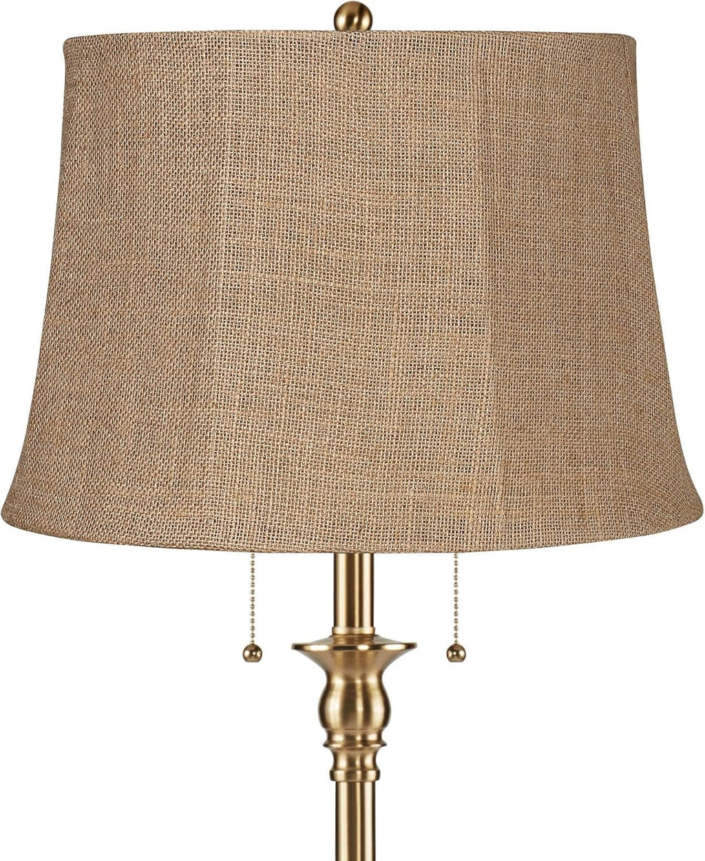 58 Inch Floor Lamp Antique Brass Burlap-1