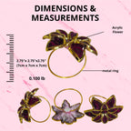 Charlo's Set of 4 Pink Party Delicate Flower Napkin Rings for Wedding, Thanksgiving, Christmas, Wedding, Banquet, Birthday-2