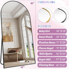 81-Inch Matte Black Arched Full-Length Floor Mirror-3