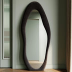 63 Inch Full Length Mirror Black Flannel Wrapped Frame-1