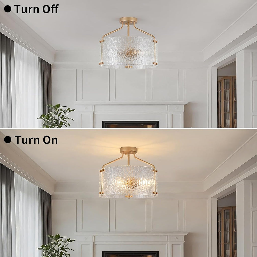 Gold 16Inch Semi Flush Ceiling Light Fixture Radiant-3