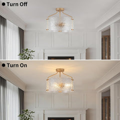 Gold 16Inch Semi Flush Ceiling Light Fixture Radiant-3