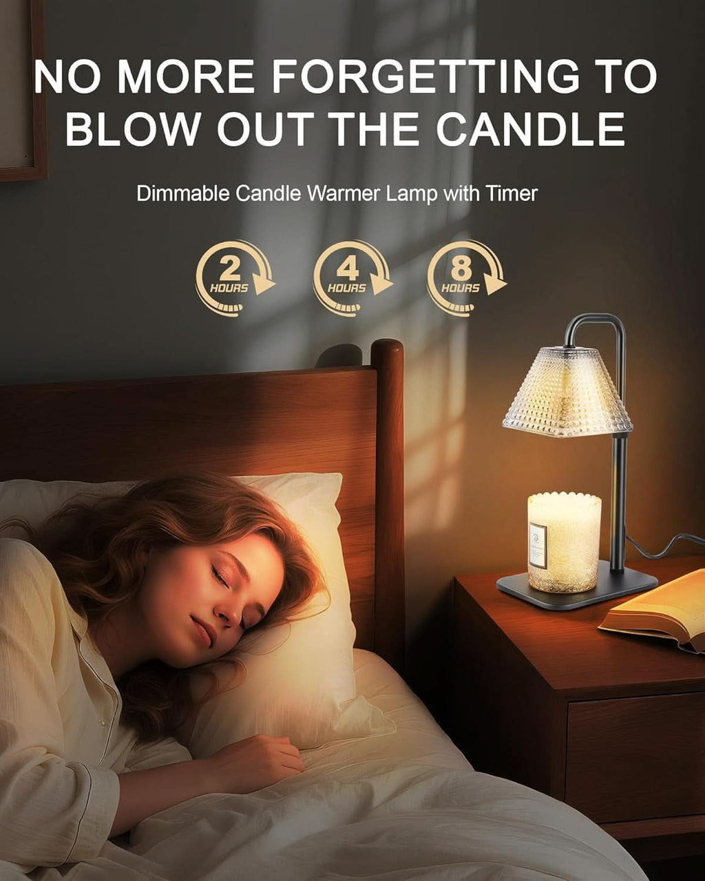 Candle Warmer Lamp Featuring Integrated Timer Dimmer