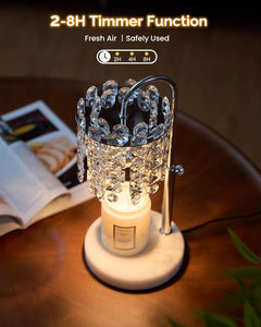 Crystal Candle Warmer Lamp Adjustable Dimmer Silver