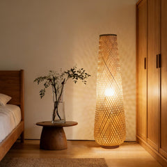 Bamboo Floor Lamp Large Woven Boho Ambient Luminaire XL-0