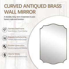 Stainless Steel Wall Mount Vanity Mirror 22x30 Asymmetrical Frame-3