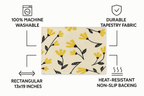 DaDa Bedding Set of 4-Pieces Sunshine Yellow Fleur Spring Tapestry Dining Table Placemats 13” x 19” (18112)-3