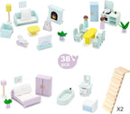 Wooden Dollhouse 3-Story With 38-Piece Furniture Kit-3