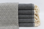 DOTTY DIAMOND BLACK TURKISH TOWEL-2