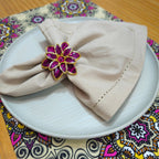 Charlo's Set of 4 Pink Party Delicate Flower Napkin Rings for Wedding, Thanksgiving, Christmas, Wedding, Banquet, Birthday-1