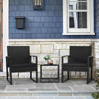 Black Cushioned Outdoor All Weather Patio Conversation Set-1