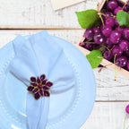 Charlo's Set of 4 Pink Party Delicate Flower Napkin Rings for Wedding, Thanksgiving, Christmas, Wedding, Banquet, Birthday-4