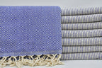 DOTTY DIAMOND BLUE TURKISH TOWEL-0