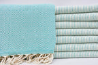 DOTTY DIAMOND TURQUOISE TURKISH TOWEL-0