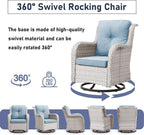 Comfortable 11 Piece Outdoor Furniture Set with Swivel Rockers-2