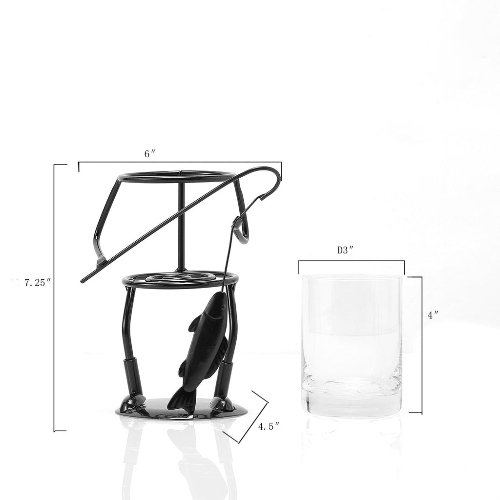Fisherman Fishing Whiskey, Wine & Water Glass-3