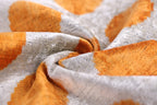 Luxury Handmade 16x16 Velvet Pillow – Gray & Gold Orange Polka Dot