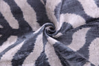 Handmade Velvet Pillow with insert – Blue-Gray Abstract Ikat, 16x24"